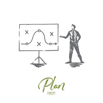 Plan, strategy, marketing, project, tactic concept. Hand drawn isolated vector.