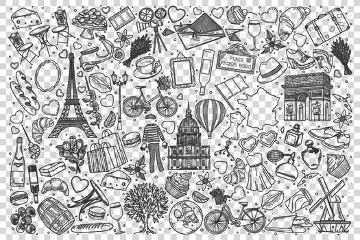 France doodle set