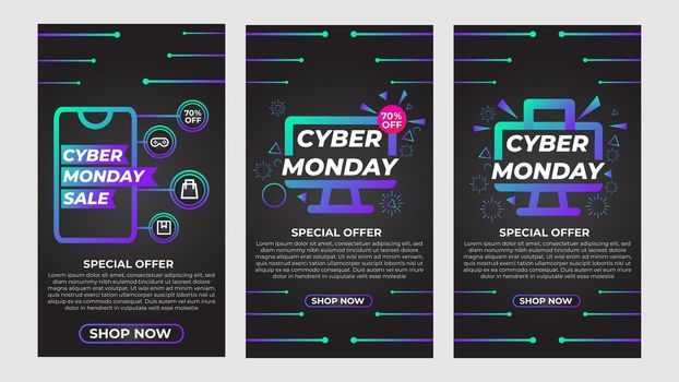 cyber monday social media stories promotion collection