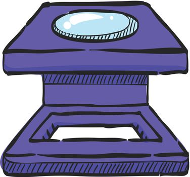 Printing magnifier icon in color drawing.