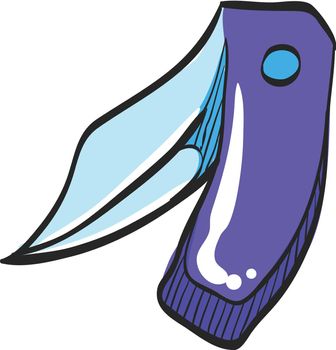 Knife icon in color drawing. Weapon assault battle danger dagger