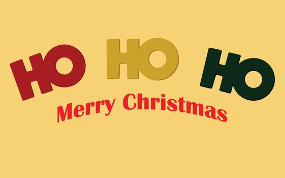 Ho ho ho and Merry Christmas greeting card.