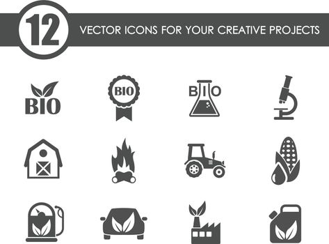bio fuel vector icons