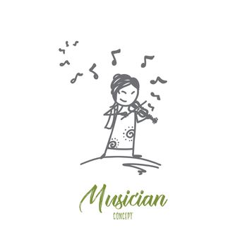 Musician concept. Hand drawn isolated vector