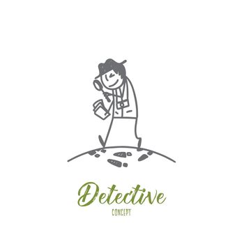Detective concept. Hand drawn isolated vector