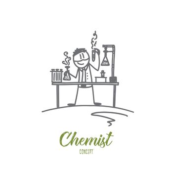 Chemist concept. Hand drawn isolated vector