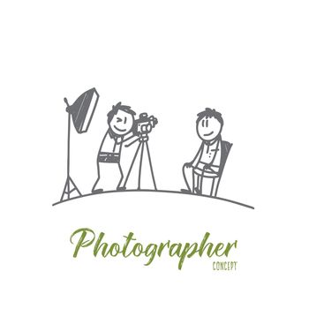 Photographer concept. Hand drawn isolated vector