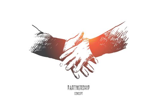 Partnership concept. Hand drawn isolated vector.