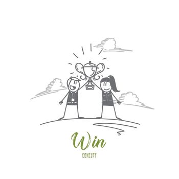 Win concept. Hand drawn isolated vector.