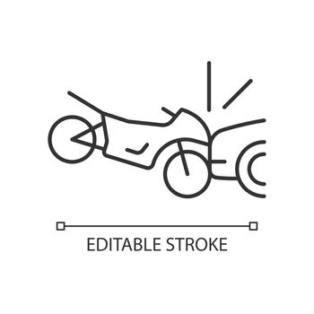 Collision with motorcycle linear icon