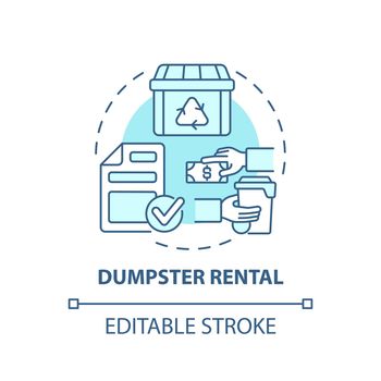 Dumpster rental blue concept icon