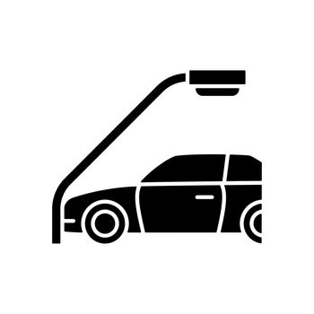 Single-vehicle collision black glyph icon