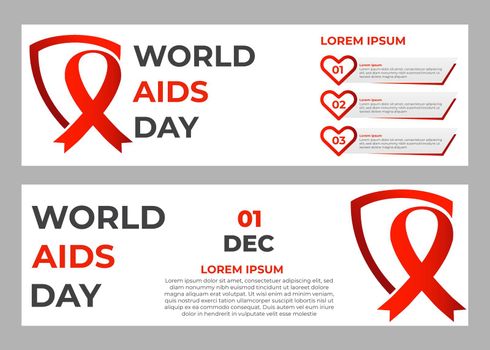 set of world aids day banners template