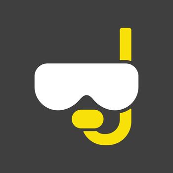 Diving mask with snorkel vector icon