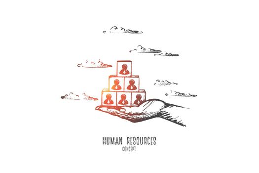 Human resources concept. Hand drawn isolated vector.