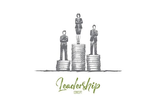 Leadership concept. Hand drawn isolated vector