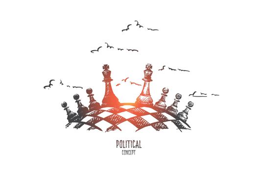 Political concept. Hand drawn isolated vector.