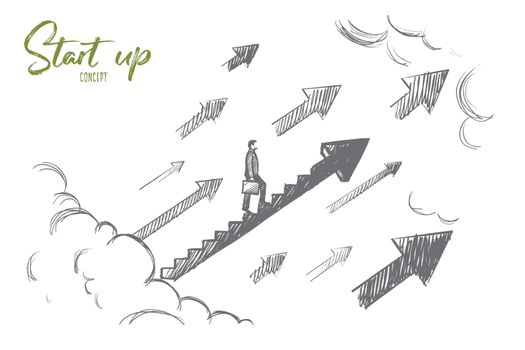 Start up concept. Hand drawn isolated vector.