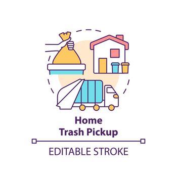 Home trash pickup concept icon