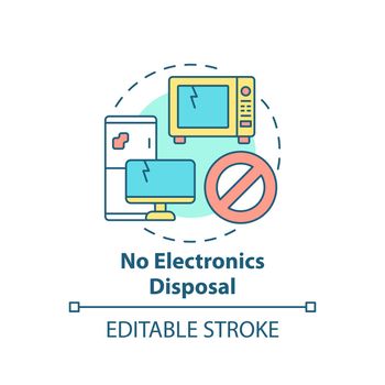 No electronics disposal concept icon