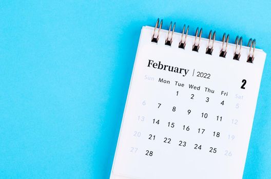 February 2022 desk calendar 