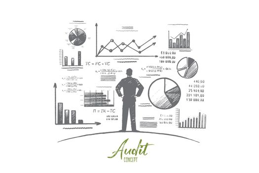 Audit concept. Hand drawn isolated vector.