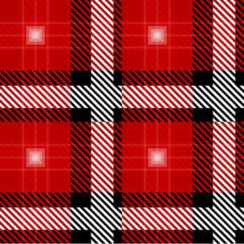 Vector Red Plaid Check Seamless Pattern in Geometric Abstract Style Can be used for Fashion Fabric Design, School Teen Textile Classic Dress, Picnic Blanket, Retro Print Shirt