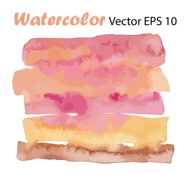 Vector Abstract Watercolor Background for Quote. Watercolour Colorful Gradient isolated on white. Can be used for Element, Design and Emblem. Pink Orange Brown Color
