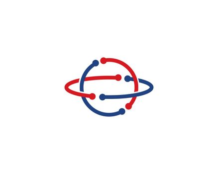globe tech ilustration logo vector