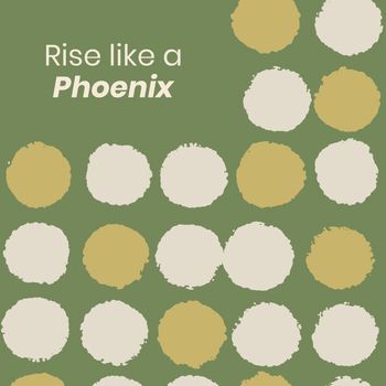Instagram post template vector, vintage textile pattern, Rise like a Phoenix quote