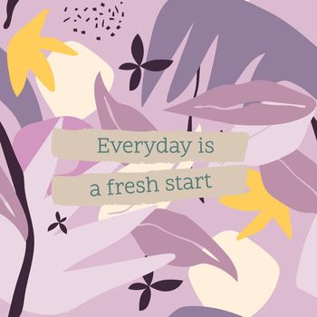 Inspirational quote Instagram post template, everyday is a fresh start vector