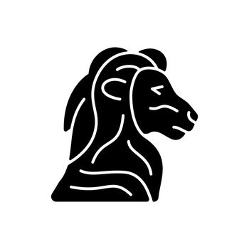 Lion head symbol black glyph icon
