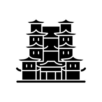 Tooth relic temple black glyph icon