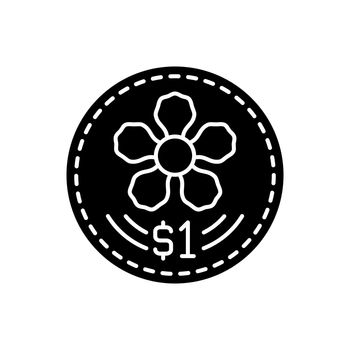 Coins design black glyph icon