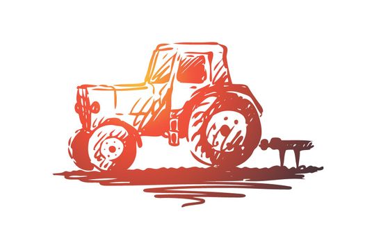 Fertilizer, farming, agriculture, plant, soil concept. Hand drawn isolated vector.