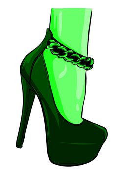 Vector girls in high heels. Fashion illustration. Female legs in shoes. Cute design. Trendy picture in vogue style. Fashionable women. Stylish ladies.