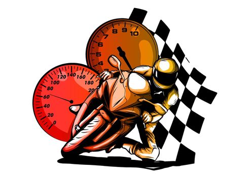 a Motorcycle racer sport vector illustration design