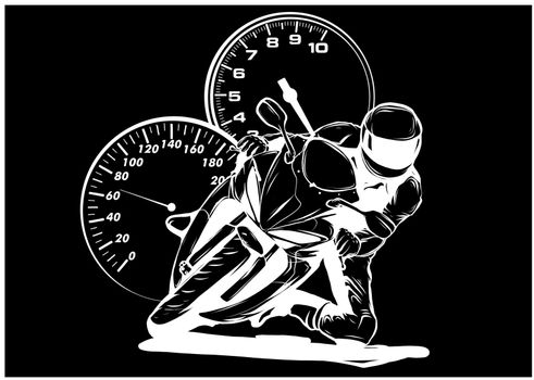 Motorcycle Cockpit Riders View vector illustration design