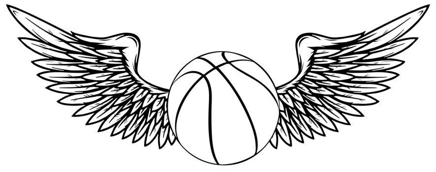 Basketball isolated on a white background. Fitness symbol