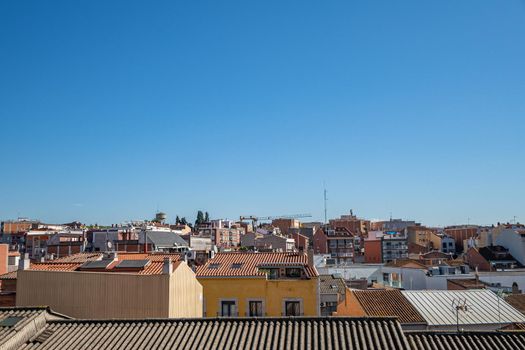 Panoramic view over the roofs of Ripollet, Catalonia, Spain.