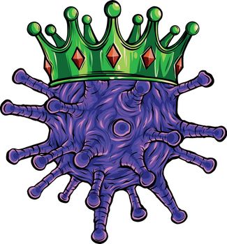 Coronavirus in a cartoon style with crown