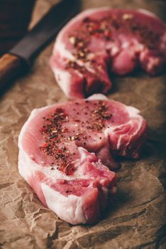 Pork loin steaks with ground spices