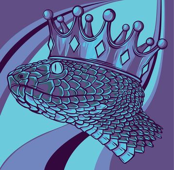 Snake Crown colored background design Vector illustration