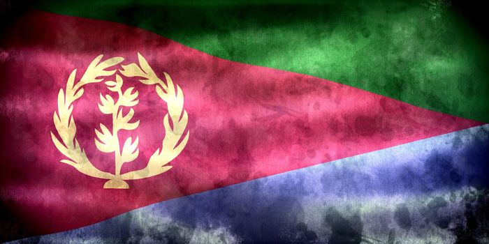 Eritrea flag - realistic waving fabric flag