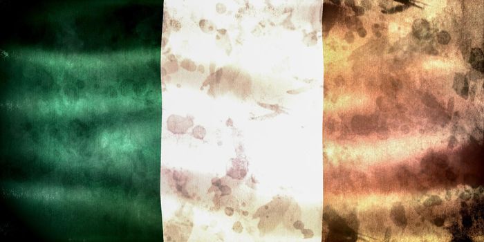 3D-Illustration of a Ireland flag - realistic waving fabric flag