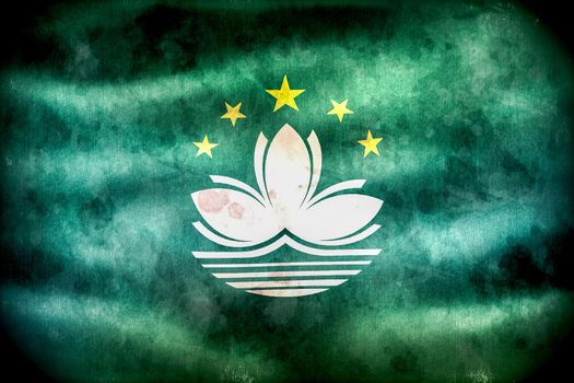 3D-Illustration of a Macao flag - realistic waving fabric flag