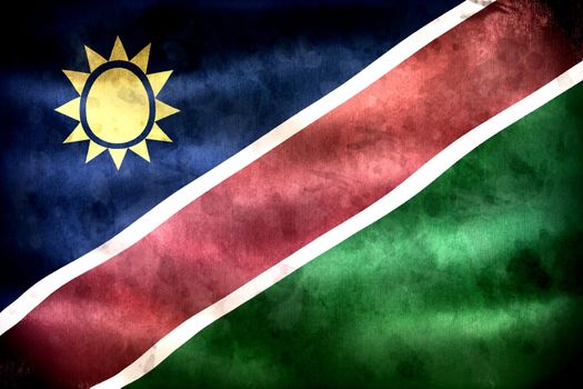 3D-Illustration of a Namibia flag - realistic waving fabric flag