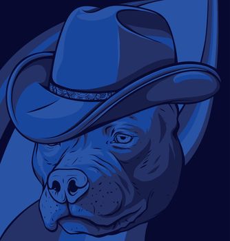 gangster pitbull with fedora hat vector illustration