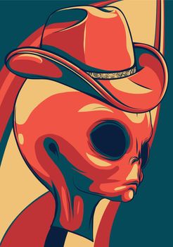 alien head with hat vector illustration design