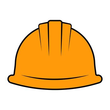 Orange construction helmet casque, hat for head protection